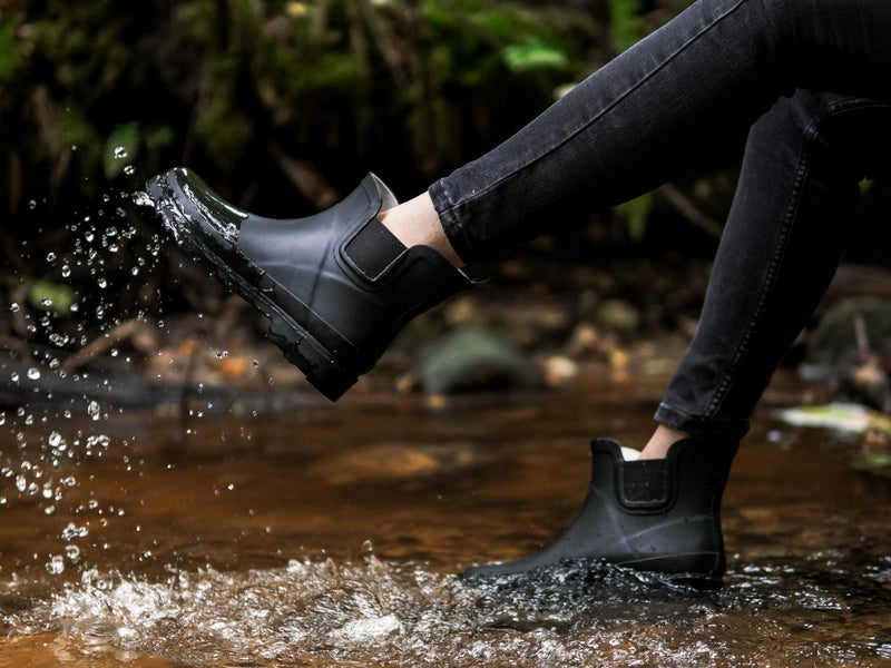NORTY - Womens Ankle Rain Boots - Ladies Waterproof Winter Spring Garden Boot runs Â½ size large Matte Black Size 9 - Image 3